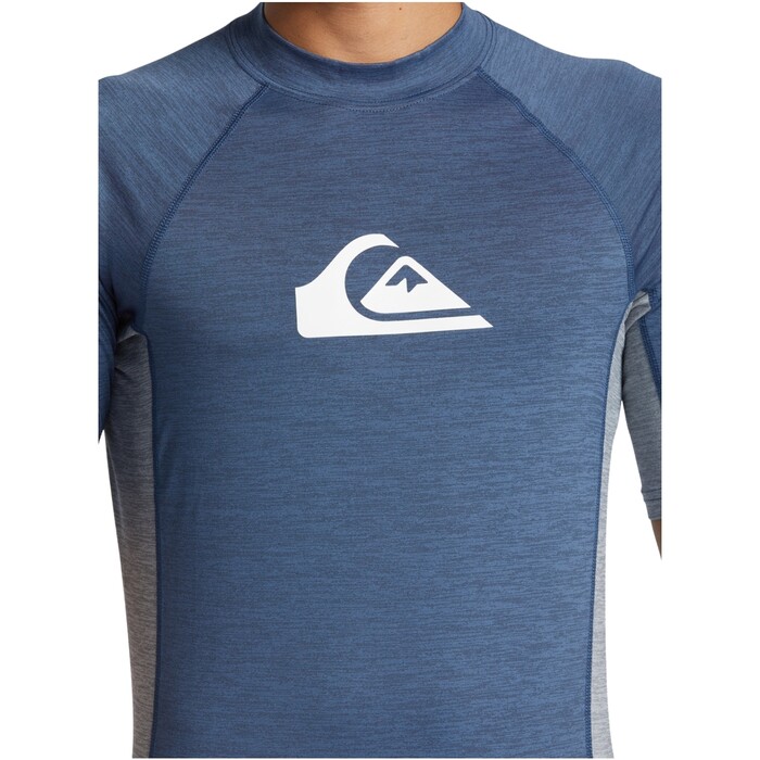 2024 Quiksilver Hombres Todos Los Das Comp UV50 Chaleco De Lycra De Manga Corta AQYWR03141 - Vintage Indigo Heather